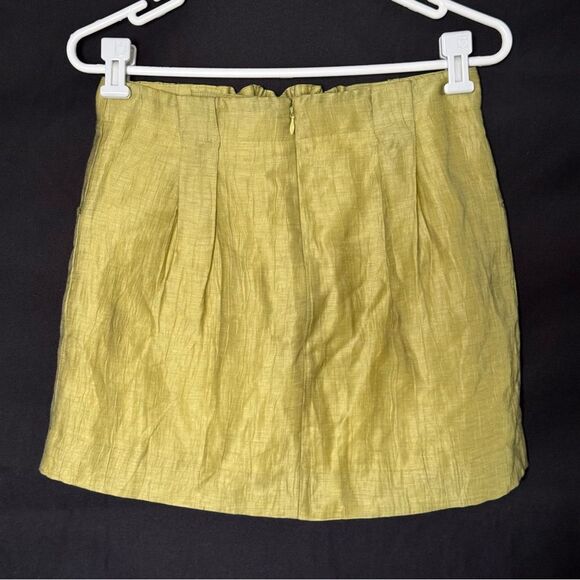 J. Crew Lime Green Chartreuse Linen Skirt XS 2 - Picture 3 of 5